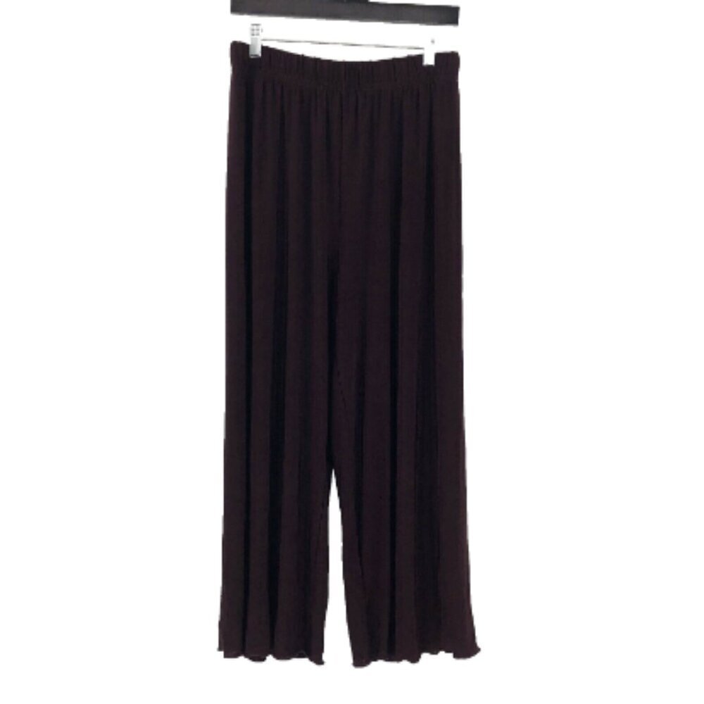 BLUE FISH Clothing Pants Pull On Burgundy Acetate Spandex Lagenlook Layer Flowy